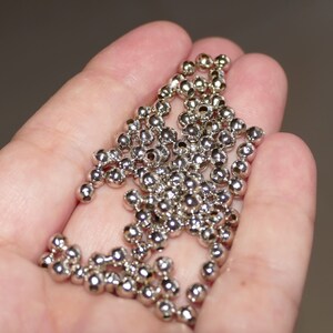 50/100x  Metal Pearl 4mm Round Beads, Dull Silver Tone Beading Supplies C127