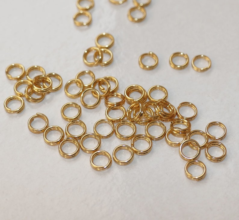 20x Gold Stainless Steel Split Rings Double Loop Jump Rings Etsy
