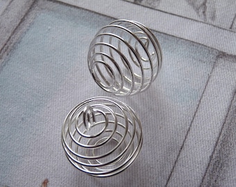 30 Gabbie A Spirale Per Perline - Ciondoli In Argento Per Collane E Gioielli - Foto 10