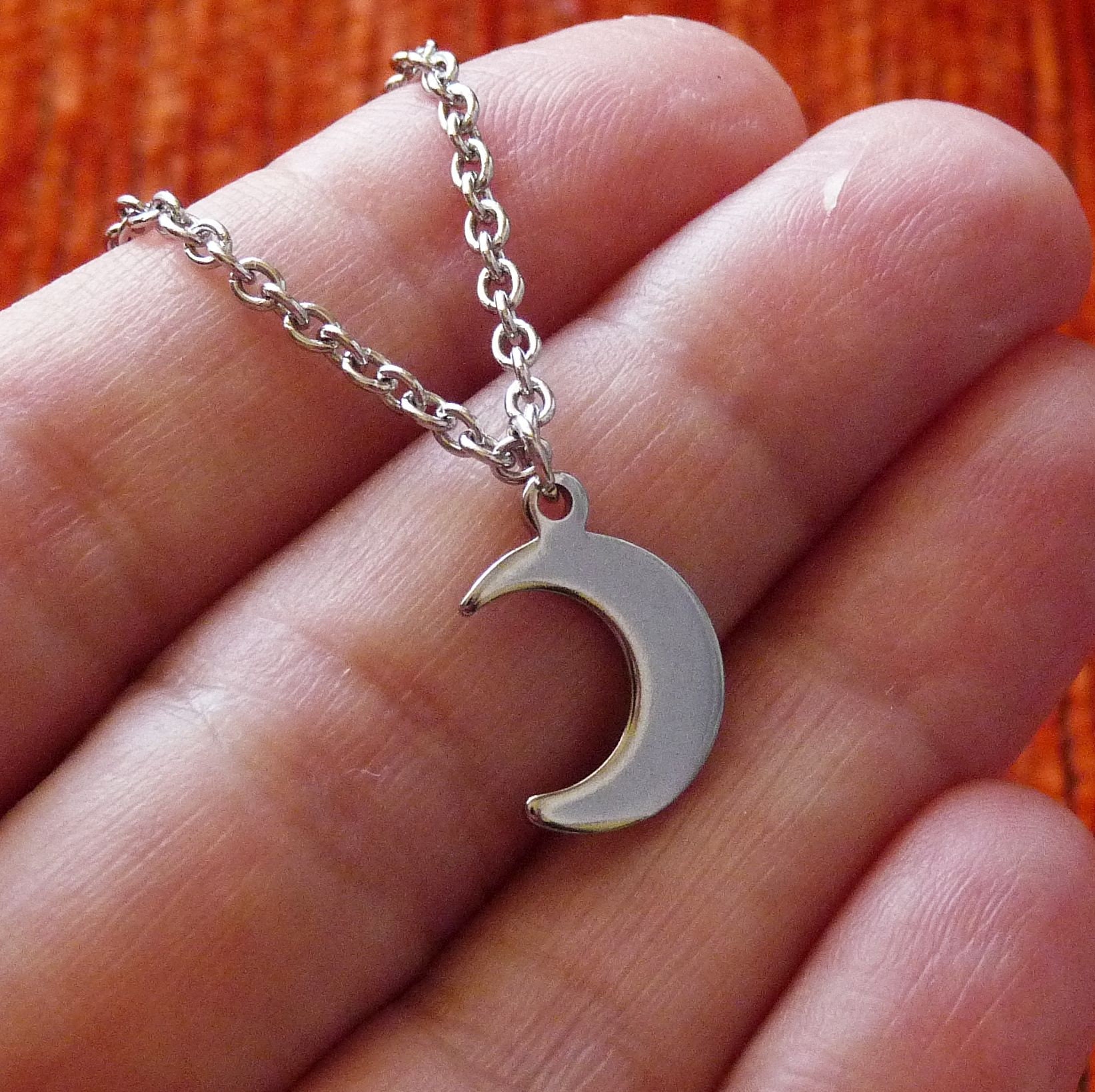 Crescent moon charms, Gold, Stainless steel jewelry making supplies