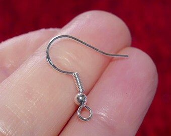 20 PCS 925 Silver Plated Earring Wire, French Hooks, Fish Hook, Earring Findings B237