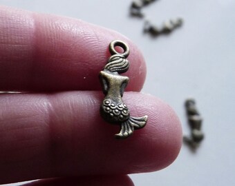 5/10x Mermaid Sea Siren Charm, Antique Bronze Ocean Charms G211