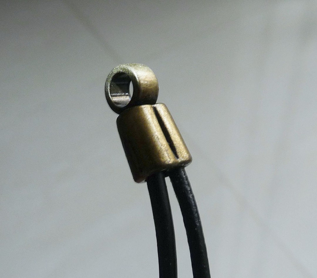 10x Cord End Caps, 2mm Bronze Tone 2 Strand Cord Ending, Double Tube