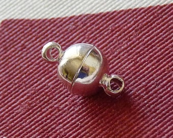 1/3xボール 8 mm 磁気クラスプ ジュエリー用 シルバーメッキ 磁気ブレスレットクラスプ マグネット留め具 マグネット留め具 マグネット留め具