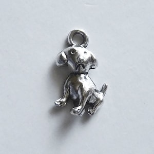 20x Hund Groß Charms, Welpe Anhänger, antikes Silber Ton U137