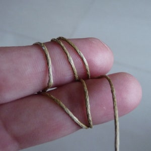 5/10 Y Khaki Waxed Cotton Cord, 1mm Wide Necklace Bracelet Lace String Rope, Beading Supplies (W19)