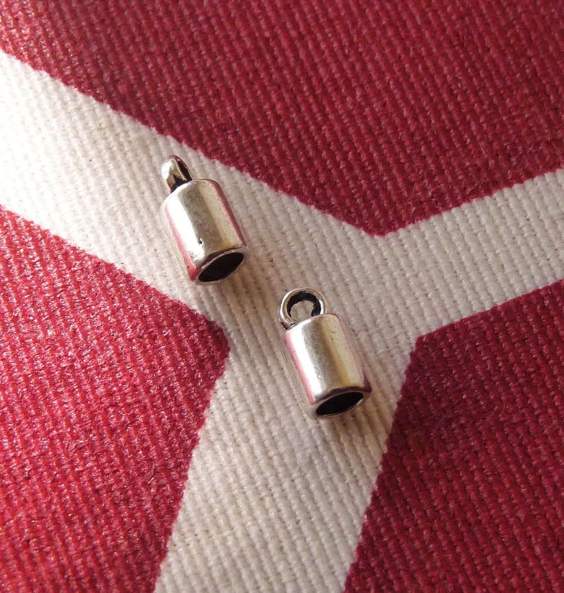 10/30x Glue in Cord Ends Fit 3mm Round Cord Silver Tone Cord Etsy