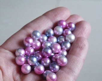 20x Rainbow 8mm Round Beads Without Holes, Vase Dacoration Mermaid Faux Pearl Beads, Pearl Imitation Multi Color Beads B389
