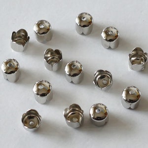20/50x Cord End Tip Tassel Caps, Fit 6mm Dull Silver Tone, Jewelry Making Supplies D017