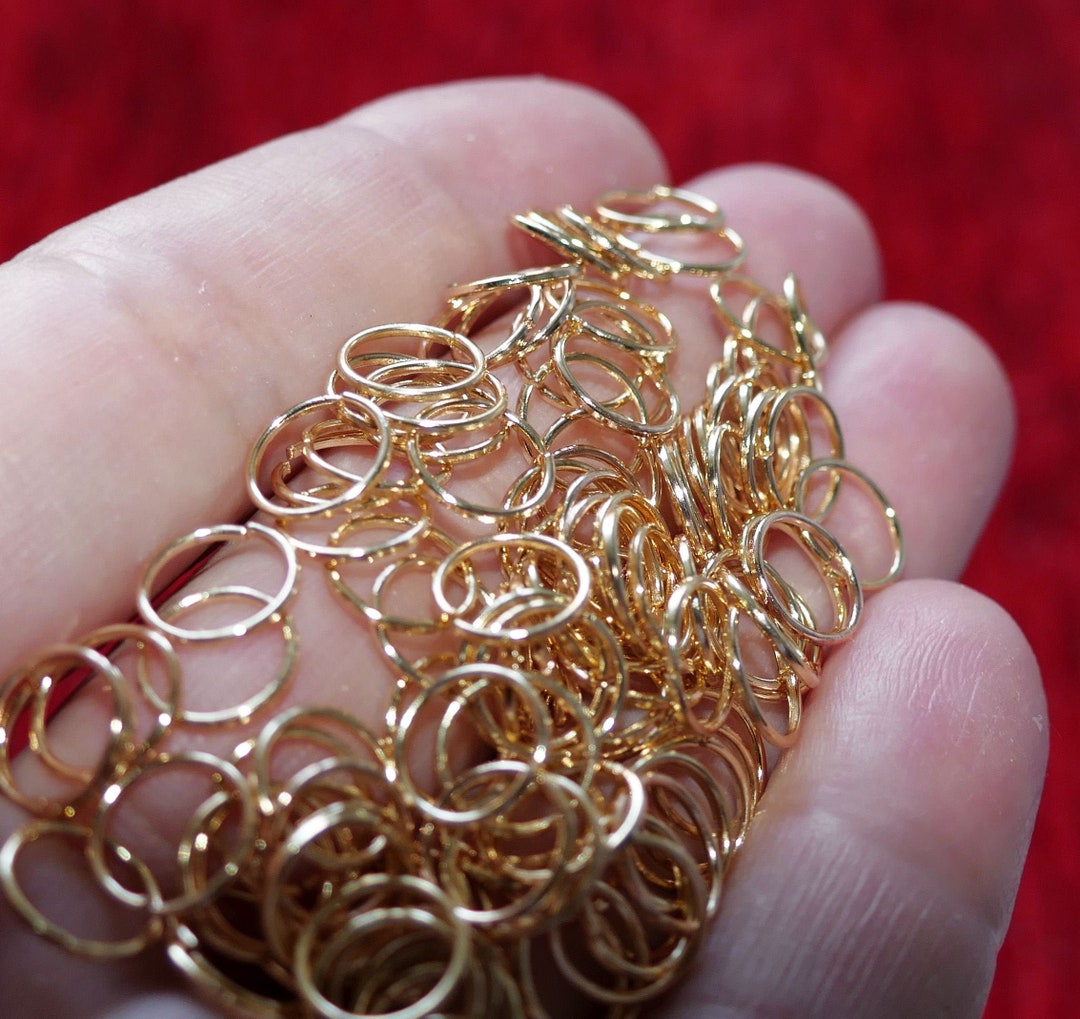 6mm Closed Jump Rings, Gold Tone Soldered Jump Rings, Spacer Beads, Earring  Components, Beading Supplies C473 