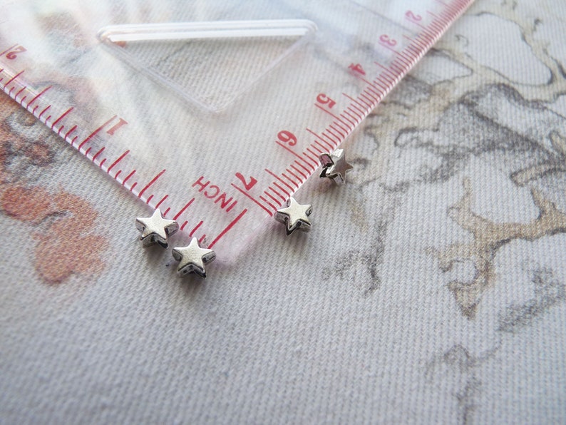 Star Beads Star Charms Tiny Star Spacer Beads Metal Beads Etsy