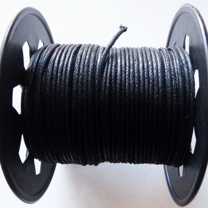 Black Cotton Cord, 3mm Waxed Cotton Cord, 5 Yards Black Cord, 15 Feet Cotton  Necklace Cord, Item 634ct 