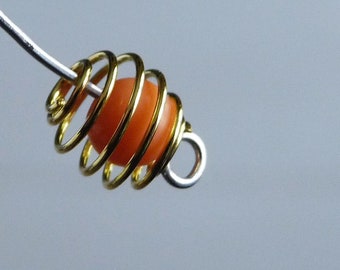 10x Pearl Cage Bead Holder Spiral Spring Wire Pendants