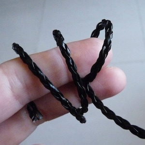 1/3 Y Black Braided Leather Cord, Round 3mm Faux Leather Cord C810