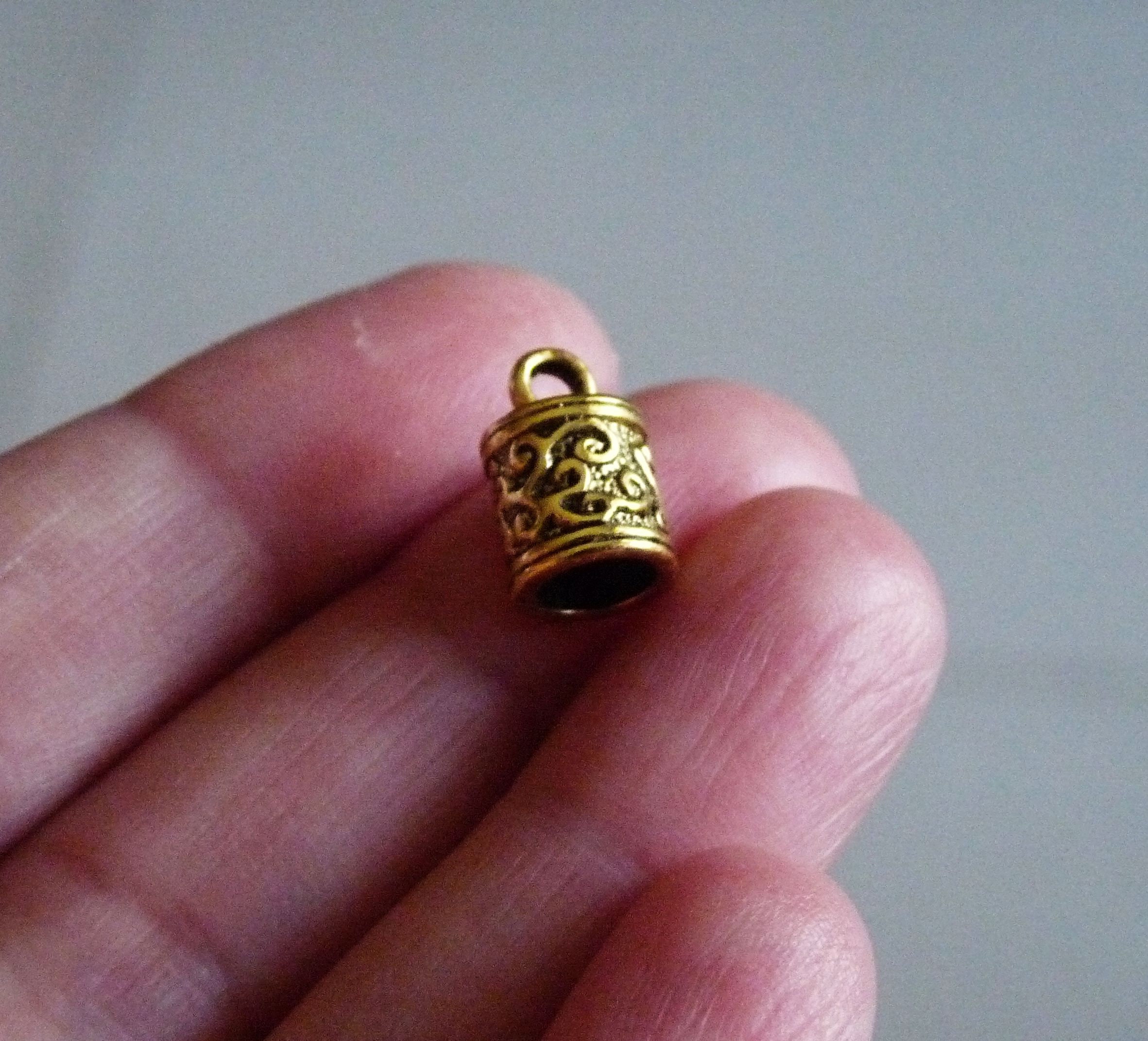 10 Cord Ends 5mm Gold Tone Cord Ending Cord End Cap Bead Etsy