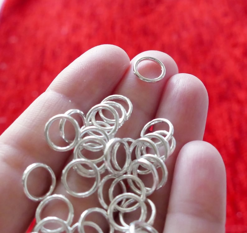 50x Closed Soldered 8mm Jump Rings Silver Plated Spacer Beads Etsy