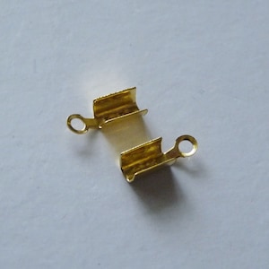 20/50/100x Fold Over Cord Crimp Ends, Gold Color Cord Tip Ends (CE19)