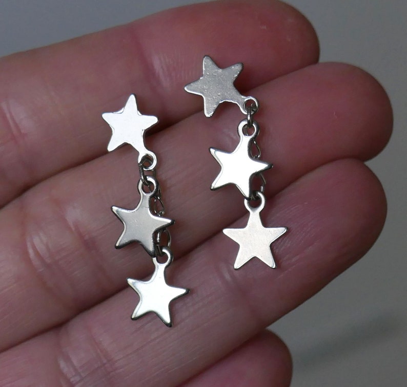 Star Hanging Hypoallergenic Stud Earrings, Free Shipping C539 image 8