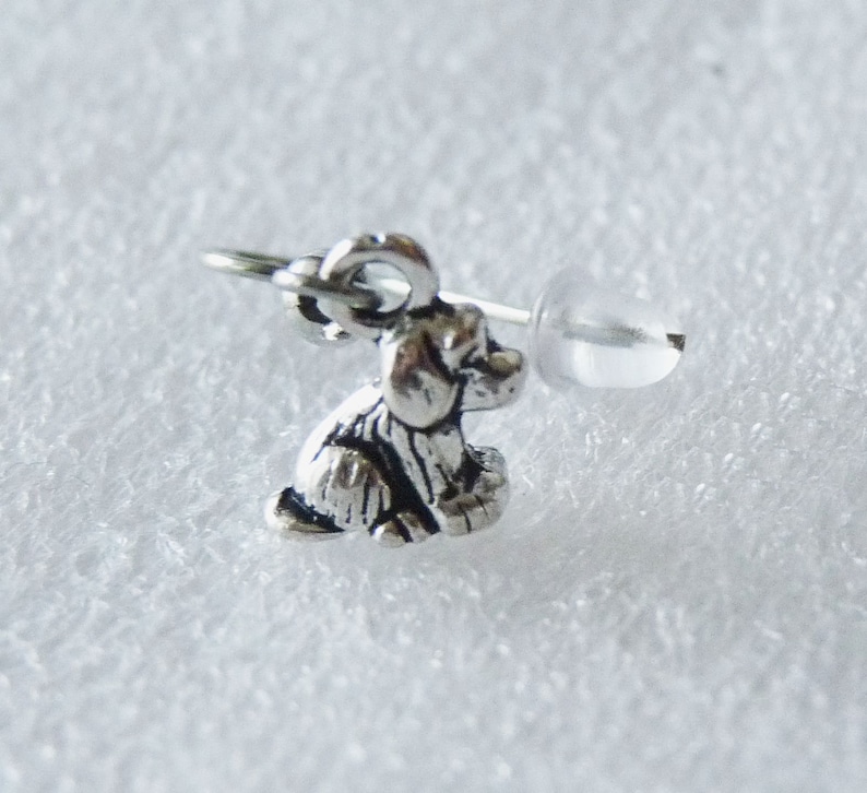Rubber Backs Dog Earrings 3D Puppy Spaniel Charm Earrings Hypoallergenic Fish Hook Earrings Tiny Dog Charm Earrings C245