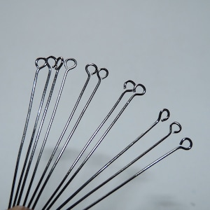 20/50x Black 60mm Eye Pins, 2.3 inch long Gunmetal Black Pins, Beading Supplies