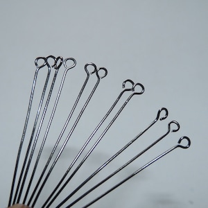 20/50x Black 60mm Eye Pins, 2.3 inch long Gunmetal Black Pins, Beading Supplies image 1