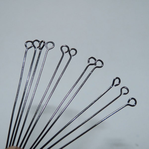 20/50x Black 60mm Eye Pins, 2.3 inch long Gunmetal Black Pins, Beading Supplies