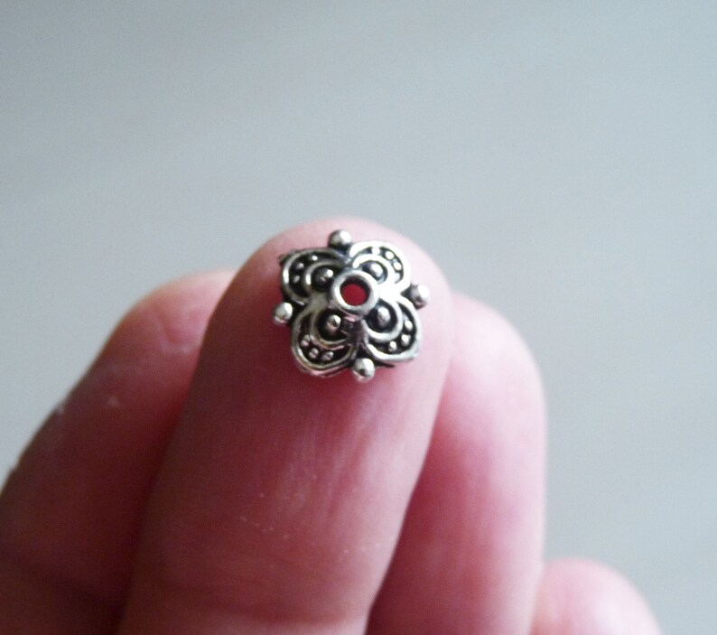 10/30x Flower Bead Caps 10mm Square Flower Bead End Caps Etsy