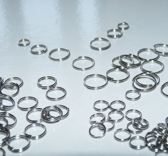100 Piece Mini Stainless Steel Split Rings Connectors for Arts
