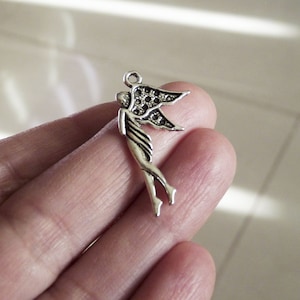 4/8x Angel Charms, Antique Silver Tone Fairy Pendant, Jewelry Making Supplies B320