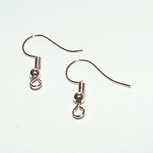 20/50/100x Champagne Gold tone Earring Wires French Hooks, Fish Hook, Ball and Coil Ear Wire D256