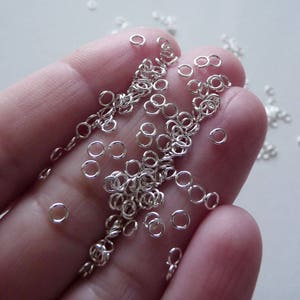 50/100/300x Silver Plated 3mm Open Jump Rings, 1/8" Steel Connectors B324