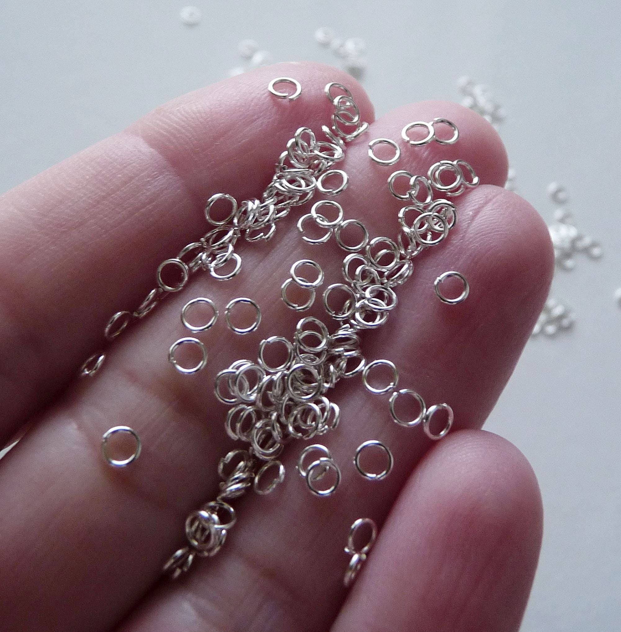 50/100/300x Silver Plated 3mm Open Jump Rings, 1/8