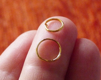 Gold Offene Biegeringe, 7mm/9mm Gold Tone Single Loop Ringe, Perlenzubehör, Schmuckzubehör C606