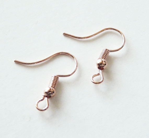 Hypoallergenic Earring Hooks, Rose Gold Plated Earring Wire, Steel