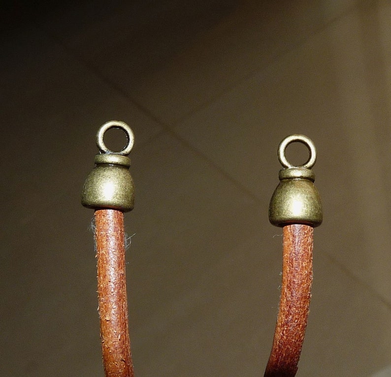 10x Cord Ends 5mm Bronze Cord Ending Round Leather Cord End Etsy