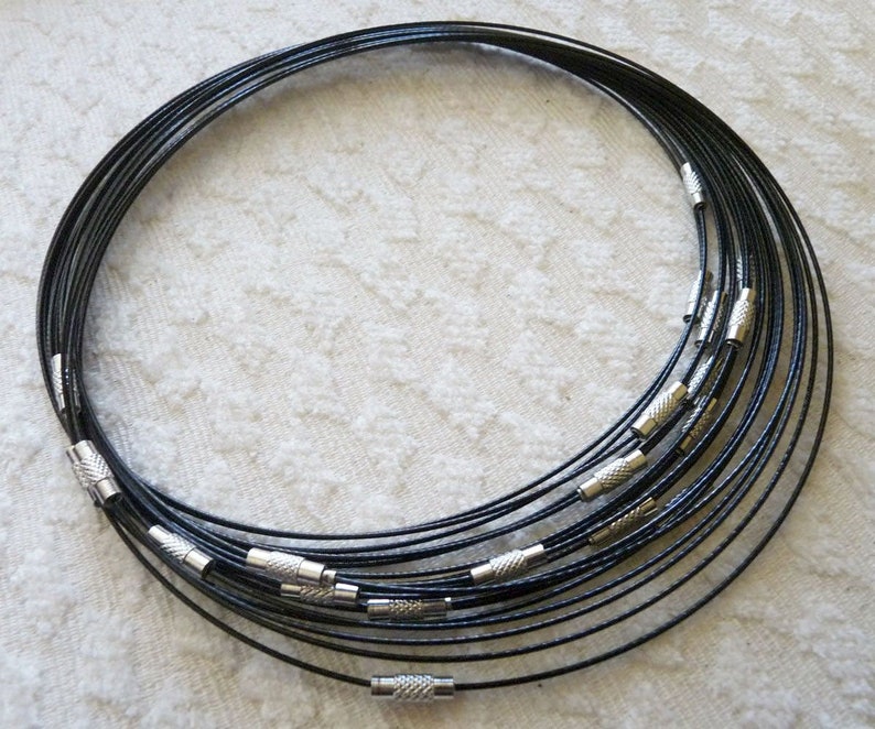 10pcs Memory Wire Choker Necklaces With Silver Screw Clasps – 18" Coated Wire, Multi-Color, Unbranded Craft Jewelry