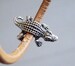 1/4x Crocodile Charm Beads, Alligator Charms, European Spacer Beads, Antique Silver Tone 3D Charm 
