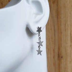 Star Hanging Hypoallergenic Stud Earrings, Free Shipping C539 image 2