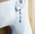 Small Spiral Charm Dangle Earrings, Silver Tone Stainless Steel Ball Stud Earrings with Rubber Backs F029