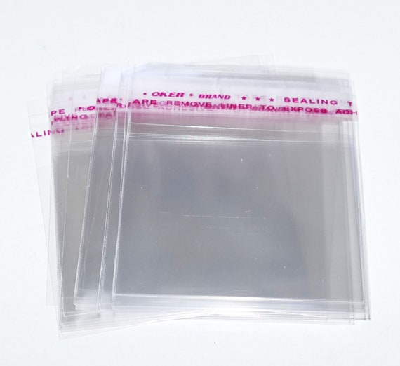 50x Plastic Self Adhesive Seal Bag, 6x7cm Clear Cello Packaging