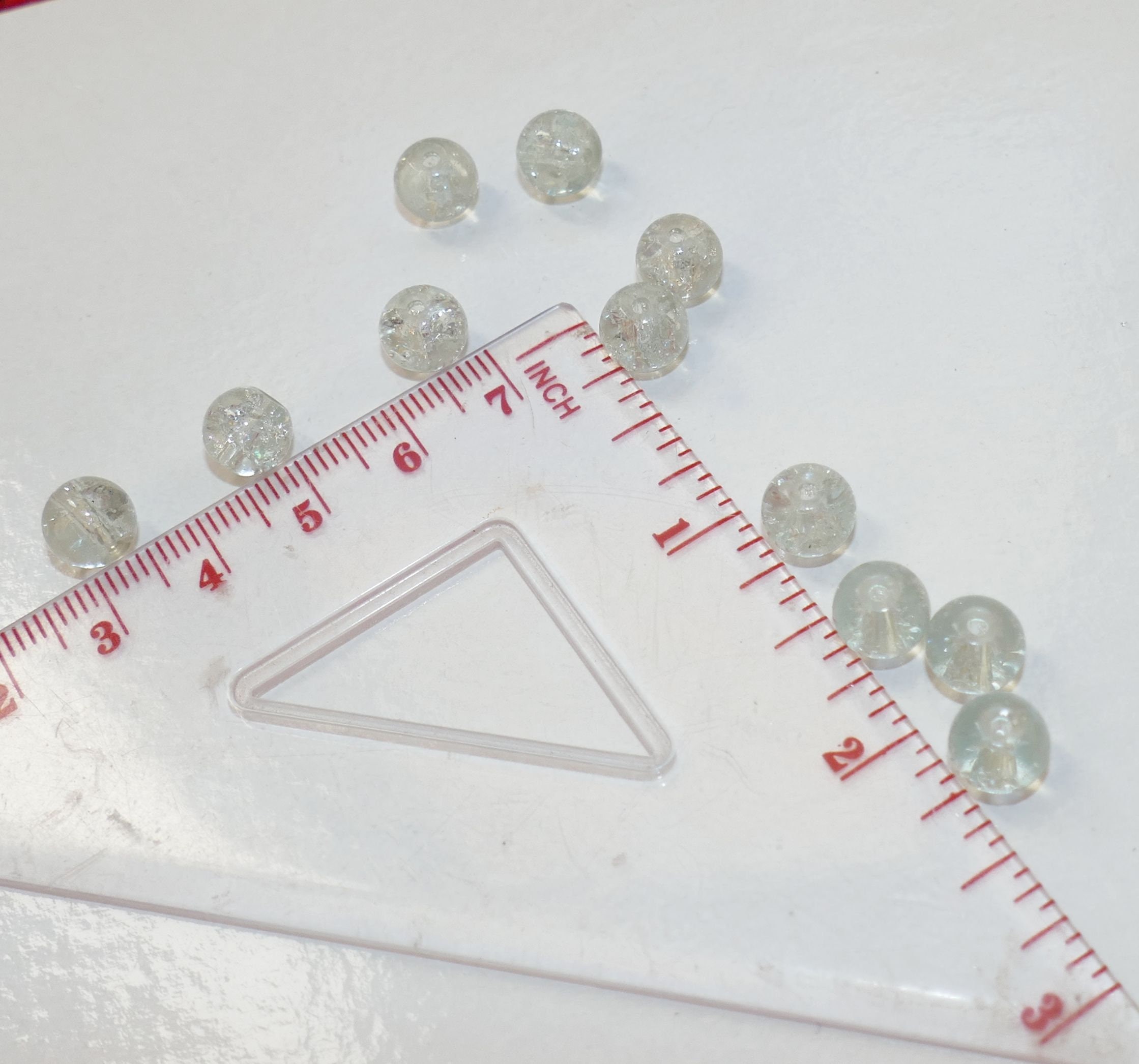 10x Clear Crackled Glass 8mm Beads Marbles Cracked Glass Etsy