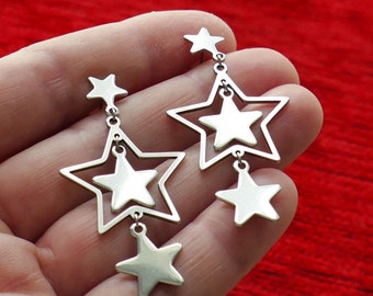 Star Earrings, Stainless Steel Star Stud Earrings, Free Shipping H015