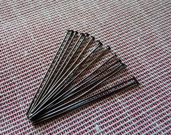 40mm Black Flat Head Pins, 1.6" Gunmetal Black Flat Head Pins, Pins for Beading, Pins for Earrings, Beading Supplies