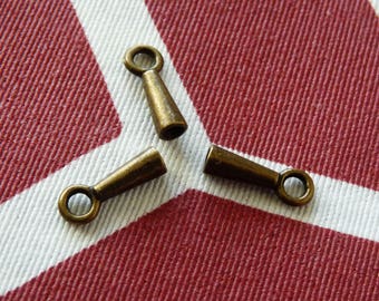 10X Bronze Cone Cord Ending, 2 mm Runde Lederkleber in Kordelendkappen Perlenstopper