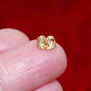 20/50x oro/oro rosa/plata acero inoxidable mariposa arete pernos traseros, 6mm hipoalergénico pendiente post tuercas F163 Gold