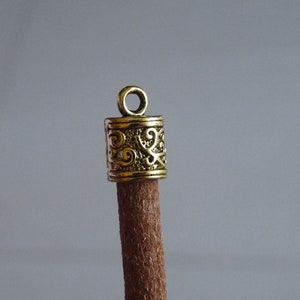 8x Cord End Tip Caps Fit 5mm, Gold Tone Bead Stoppers C187