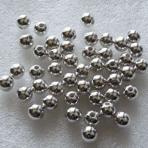 20/50x Silver 8mm Acrylic Beads, Metallic Beads, Dark Silver 8mm Pearls, Spacer Beads 8mm, Round Pearls, Beading Supplies C280 zdjęcie 2