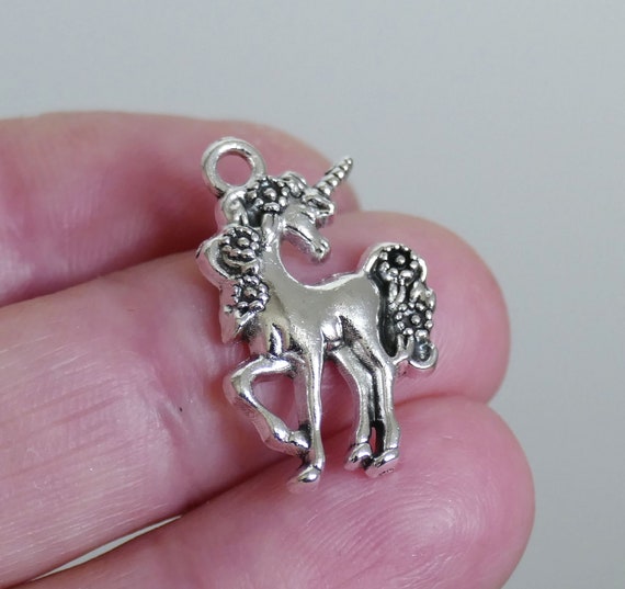 10x Unicorn Bulk Charms Antique Silver Tone Mythical Horse Charms