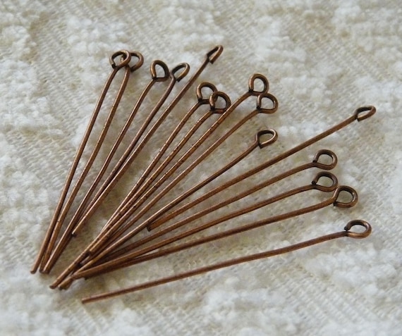 Copper Eye Pins, 60mm Eye Pins, 2.3 Inch Long Eye Pins, Copper