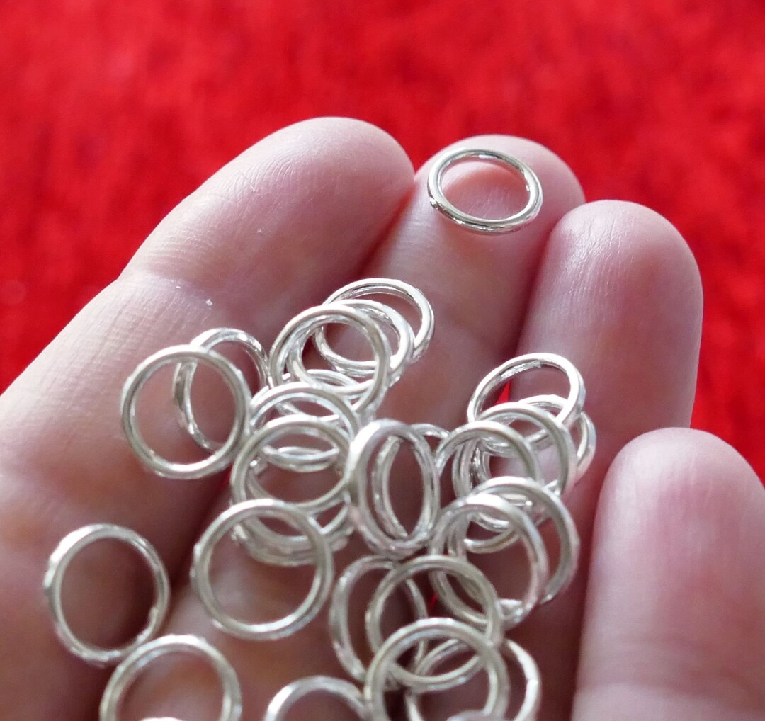 50x Spacer Beads 9mm Closed Jump Rings, Silver Plated Soldered Jump